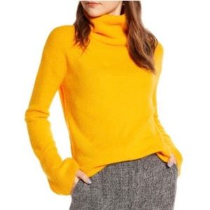 Something Navy Turtleneck Sweater Orange Slice Bright Orange/Yellow Spring Sz XS